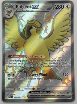 Pidgeot ex 221/091 SV: Paldean Fates Holo Pokemon Single - Image 1