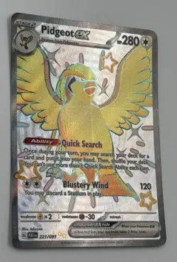 Pidgeot ex 221/091 SV: Paldean Fates Holo Pokemon Single - Image 2