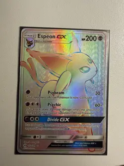 2017 Pokemon TCG Sun & Moon Espeon GX Rainbow Secret Rare Card 152/149 - Image 1