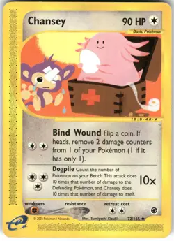 Chansey 72/165 Uncommon Expedition Base Set Pokemon Heavily Played - Image 1