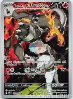 Team Rocket's Houndoom 191/182 Illustration Rare Destined Rivals Pokemon Holo NM - Image 1