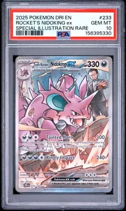 PSA 10 Team Rocket's Nidoking EX 233/182 Pokemon Destined Rivals SIR - Image 1