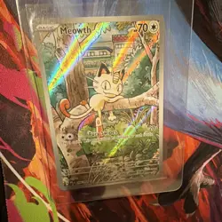 Pokemon TCG Meowth 106/094 Me02: Phantasmal Flames Illus Rare Full Art Holo EN - Image 3