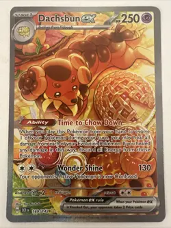 2024 Pokemon TCG Dachsbun ex 169/142 *CREASE* MP/LP - TCCCX - Image 1