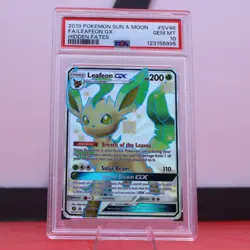 2019 Pokemon S&M Hidden Fates Full Art SV46 Leafeon GX PSA 10 - Image 1
