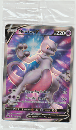 NEW, SEALED Mewtwo V SWSH229 Black Star Promo Full Art Pokemon GO 2022 NM #1 - Image 2