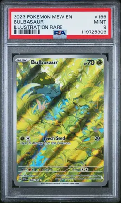 PSA 9 MINT Bulbasaur 166 Pokemon 151 Illustration Rare - Image 1