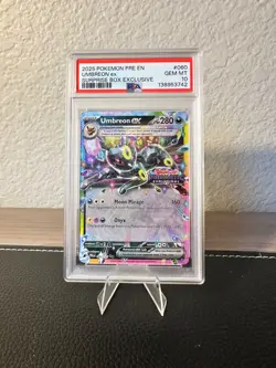 Pokemon TCG Prismatic Evolutions Umbreon ex Stamped Surprise Box Promo PSA 10 - Image 1