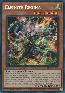 Yugioh! Elfnote Regina - BLZD-EN014 - Secret Rare - 1st Edition Near Mint, Engli - Image 1