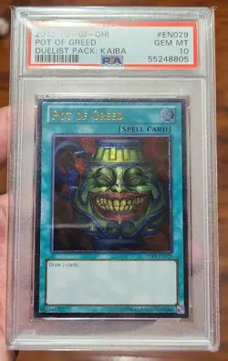 Yugioh 2010 Pot of Greed PSA 10 Gem Mint Ultimate Rare UTR DPKB EN029 - Image 1