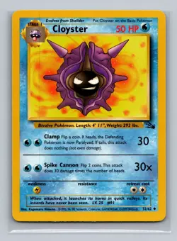 Cloyster 32/62 Regular Non Holo WoTC Pokemon Fossil Set LP English - Image 1