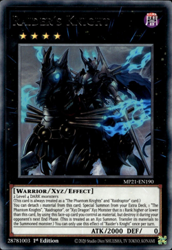 Raider's Knight - Rare 1st Edition MP21-EN190 - NM - YuGiOh - Image 1