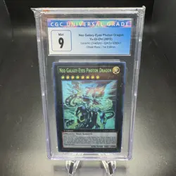 2012 Yu-Gi-Oh! 1st Ed. Neo Galaxy-Eyes Photon Dragon Ghost Rare GAOV-EN041 CGC 9 - Image 1