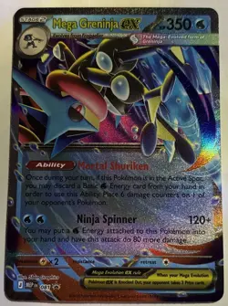 Mega Greninja Ex 081 Black Star Promo Pokemon TCG With Tech Sticker - Image 1