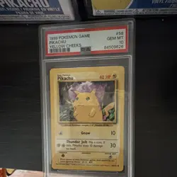 1999 Pokemon TCG Base Set Pikachu Yellow Cheeks #58 English PSA 10 - Image 1