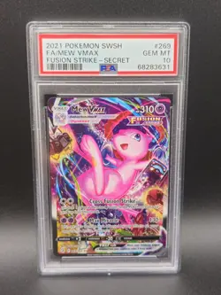 2021 POKEMON SWORD & SHIELD FUSION STRIKE SECRET #269 FULL ART/MEW VMAX PSA 10 - Image 1