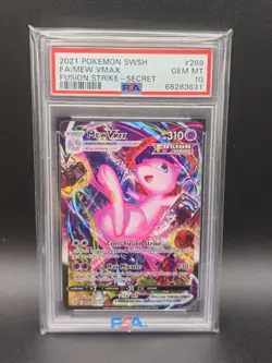 2021 POKEMON SWORD & SHIELD FUSION STRIKE SECRET #269 FULL ART/MEW VMAX PSA 10 - Image 3