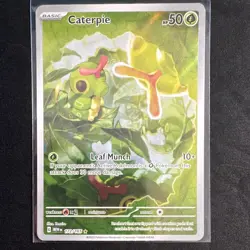 Pokemon Caterpie 172/165 Scarlet & Violet 151 Illustration Rare Holo 50 HP EN - Image 1