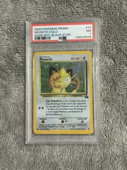 2000 pokemon black star promo gameboy meowth PSA 7 - Image 1