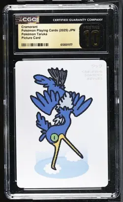 ✨✨ CGC 10 PRISTINE 2025 TARUKA POKEMON PLAYING CARDS Cramorant Picture Card - Image 1