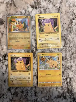 Pokemon TCG Pikachu Lot of 4 Near Mint English Cards Regular - Image 1