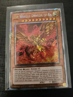 Egyptian God Cards Set Obelisk Slifer Winged Ra LP YuGiOh RA03 Platinum Secret - Image 2