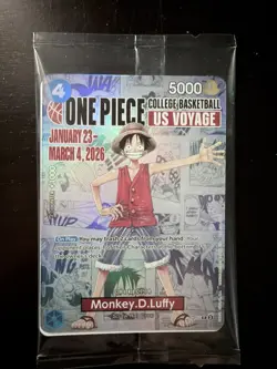 Sealed One Piece Monkey D Luffy US VOYAGE P-055 Promo Card with 2 Game Posters - Image 1