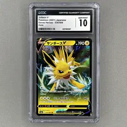 ⚡⚡ CGC 10 Jolteon V 030/069 RR Eevee Heroes s6a Japanese Pokemon Card - Image 1