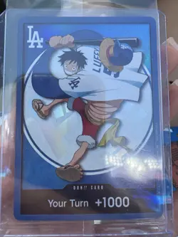 One Piece X Dodgers 2026 Luffy Card and Straw Hat IN HAND Ships Tomorrow! - Image 1
