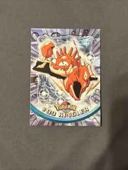 #99 KINGLER Blue Logo Pokemon Topps TV Animation Edition Trading Card 1999 2000 - Image 1