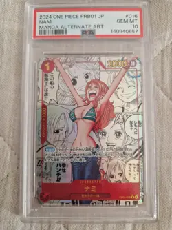 PSA 10 Nami OP01-016 Manga Alt Art ONE PIECE Card The Best Japanese PRB-01 - Image 1