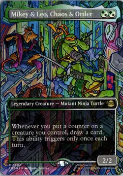 Mikey & Leo, Chaos & Order (Borderless) 0200 TMNT Magic: The Gathering Foil NM - Image 1