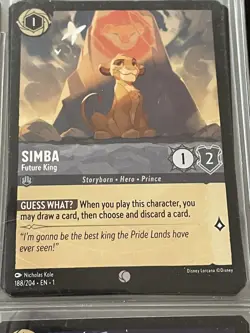 DDcards 🇨🇦 Disney Lorcana Non Foil Simba Future King - Image 1