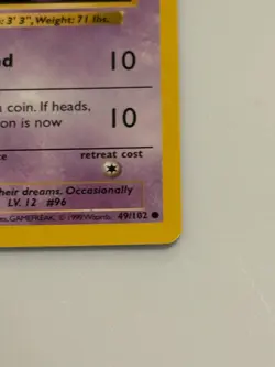 Shadowless Drowzee Pokemon Card 1999 Base Set WOTC 49/102 - Image 4