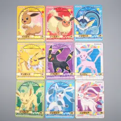 Pokemon Card 9set Eevee Umbreon Espeon Seal Sticker MARUMIYA NM-EX Japanese s071 - Image 2