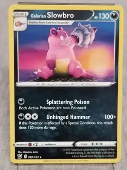 Galarian Slowbro 92/163 Pokemon Card Battle Styles Rare 130 HP Lightly Played - Image 1
