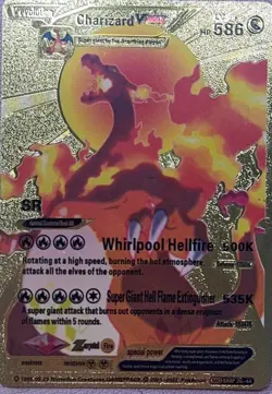Charizard VMAX Gold Foil Fan Art Display Card Hp 586 - Image 1