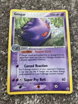 Pokemon Card - Gengar - Holo Rare (5/92) ex Legend Maker *Damaged* - Image 1