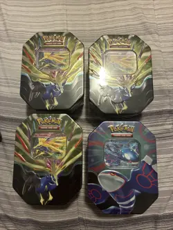 Pokemon TCG Azure Legends Tin Set - Kyogre EX Xerneas EX Sealed Lot Of 4 New - Image 1
