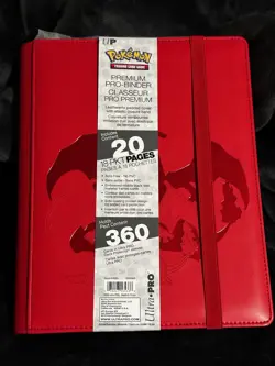 Pokemon trading card premium pro binder Letherette padded cover elastic closure. - Image 1