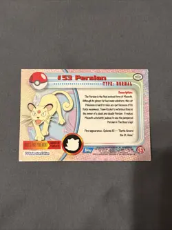 Persian #53 Pokemon Topps Series 1 Card (Black Label) NM - Image 2
