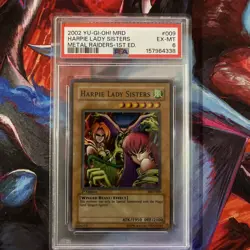 2002 YU-GI-OH! MRD- 009 METAL RAIDERS | 1ST EDITION HARPIE LADY SISTERS PSA 6 - Image 1