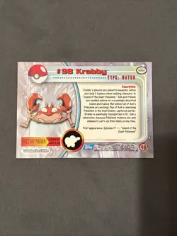 Krabby #98 Pokemon Topps Series 2 Card NM - Image 2