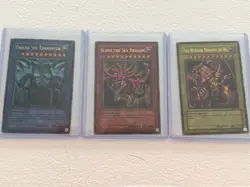 Yu-Gi-Oh! Original GBI Ultra Rare God Cards Lot Obelisk, Slifer, Ra (MP-HP) - Image 1