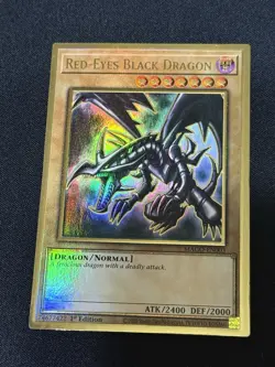 Yugioh Red-Eyes Black Dragon MAGO-EN003 1st Edition Gold Rare Near Mint - Image 1