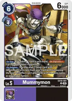 1x EX10-051 Mummymon Sinister Order Digimon Card Game x1 - Image 1