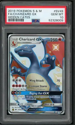 PSA 10 CHARIZARD GX SV49/SV94 | Hidden Fates Shiny Full Art Pokemon Card - Image 1