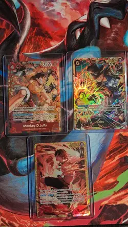 Bandai One Piece Card Game OP16 Special Foil 3-Card Lot Luffy Ace Sabo OP16-015 - Image 1