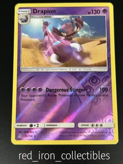 Drapion 55/156 Reverse Holo Rare Ultra Prism Sun & Moon Pokemon Card 2018 - Image 1