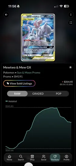 Mewtwo & Mew GX TAG TEAM Promo Holo SM191 English Pokemon TCG Card - Image 3